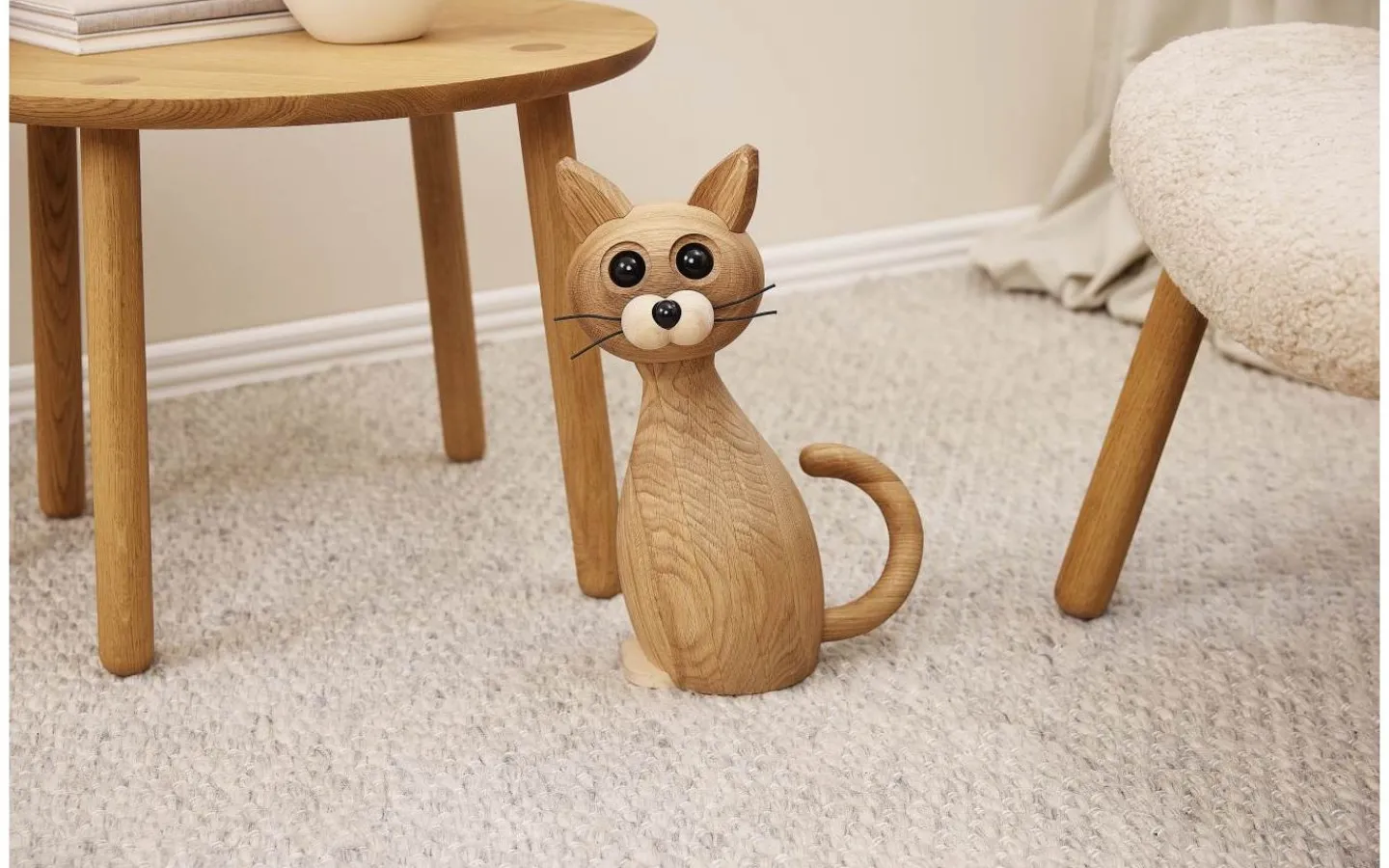 Spring Copenhagen Katt Big Lucky Trädekoration 38cm Ek/Lönn* Trädekorationer