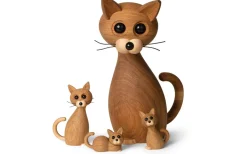 Spring Copenhagen Katt Big Lucky Trädekoration 38cm Ek/Lönn* Trädekorationer