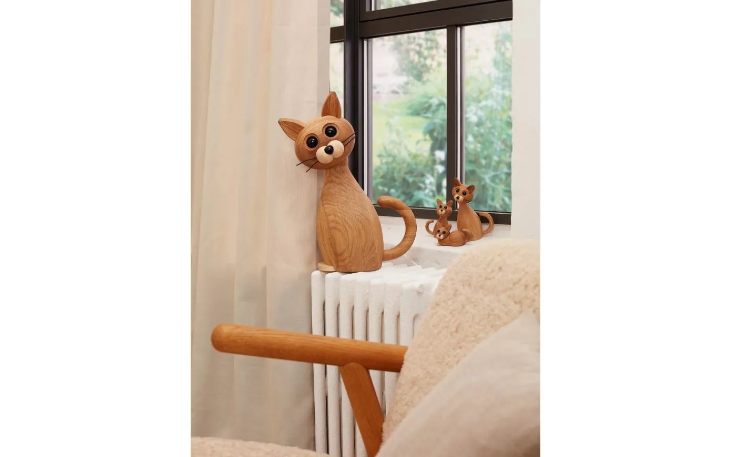 Spring Copenhagen Katt Big Lucky Trädekoration 38cm Ek/Lönn* Trädekorationer