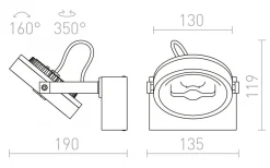 Takspot Med 1 Lampa<Rendl Kelly I Takspotlight Svart LED 12W 3000K