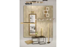 Kerala Golvlampa LED matt svart/trä