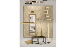 Avlånga Taklampor<Trio Lighting Kerala Takpendel LED matt svart/trä