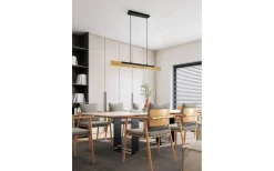 Avlånga Taklampor<Trio Lighting Kerala Takpendel LED matt svart/trä