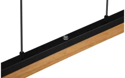 Avlånga Taklampor<Trio Lighting Kerala Takpendel LED matt svart/trä