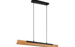 Avlånga Taklampor<Trio Lighting Kerala Takpendel LED matt svart/trä