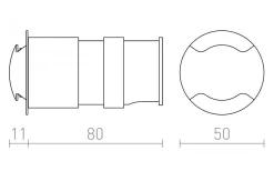 Infälld Murbelysning<Rendl Kick II Vägglampa Vit