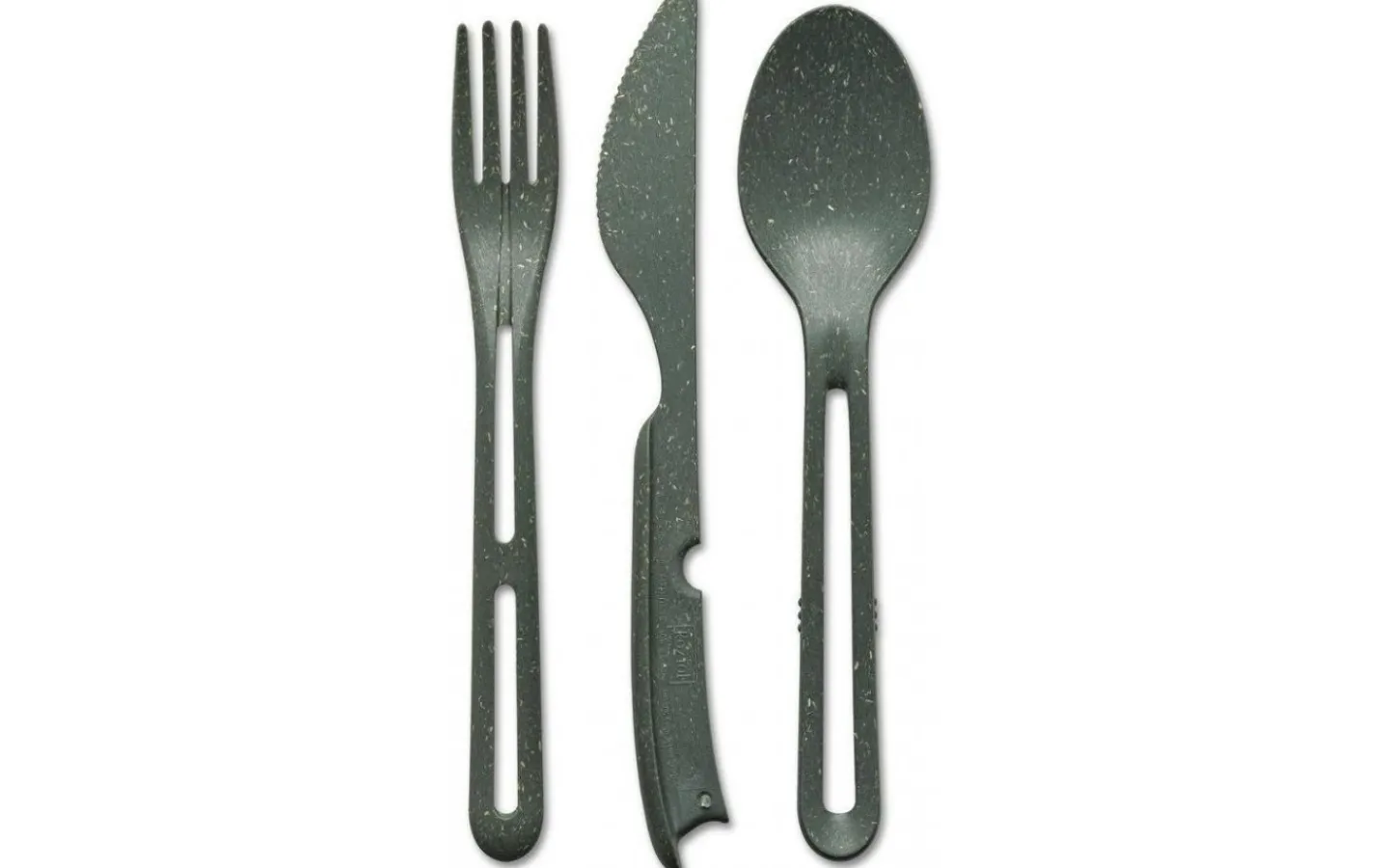 Bestick<Koziol Klikk Bestickset 3 delar Mörkgrå