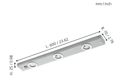 Eglo Kob Bänkbelysning 60cm LED 3000K 3x2,3W Nickel* Bänkbelysning