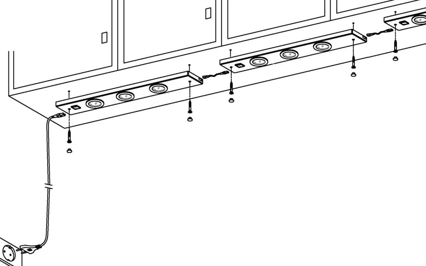 Eglo Kob Bänkbelysning 60cm LED 3000K 3x2,3W Nickel* Bänkbelysning