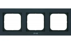 Strömställare/Vägguttag<Malmbergs Kombinationsram Optima, 3-fack, Svart