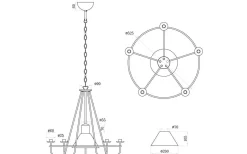 Aneta Kronoberg Takkrona 60cm Svart* Kök & Matplats|Stora Taklampor Ø50-69 Cm