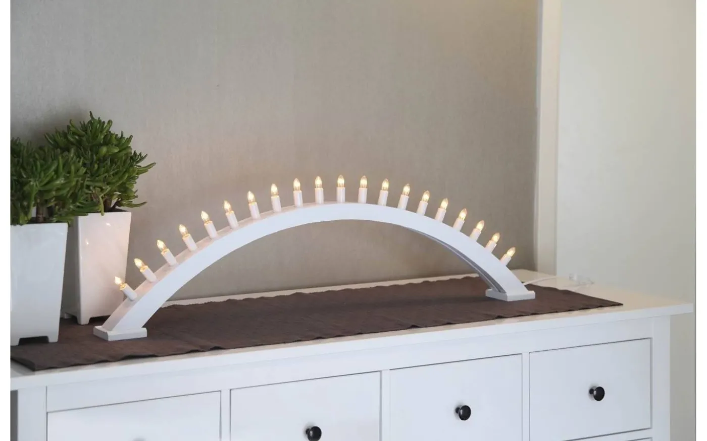 Kulle Adventsljusstake Båge Vit 31cm