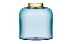 Karlskrona Lampfabrik Kungsholmenoljehus 14''' - Akvamarint glas / Mässing* Reservdelar Fotogenlampor