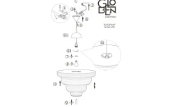 Kyoto Taklampa 60cm E27 Vit