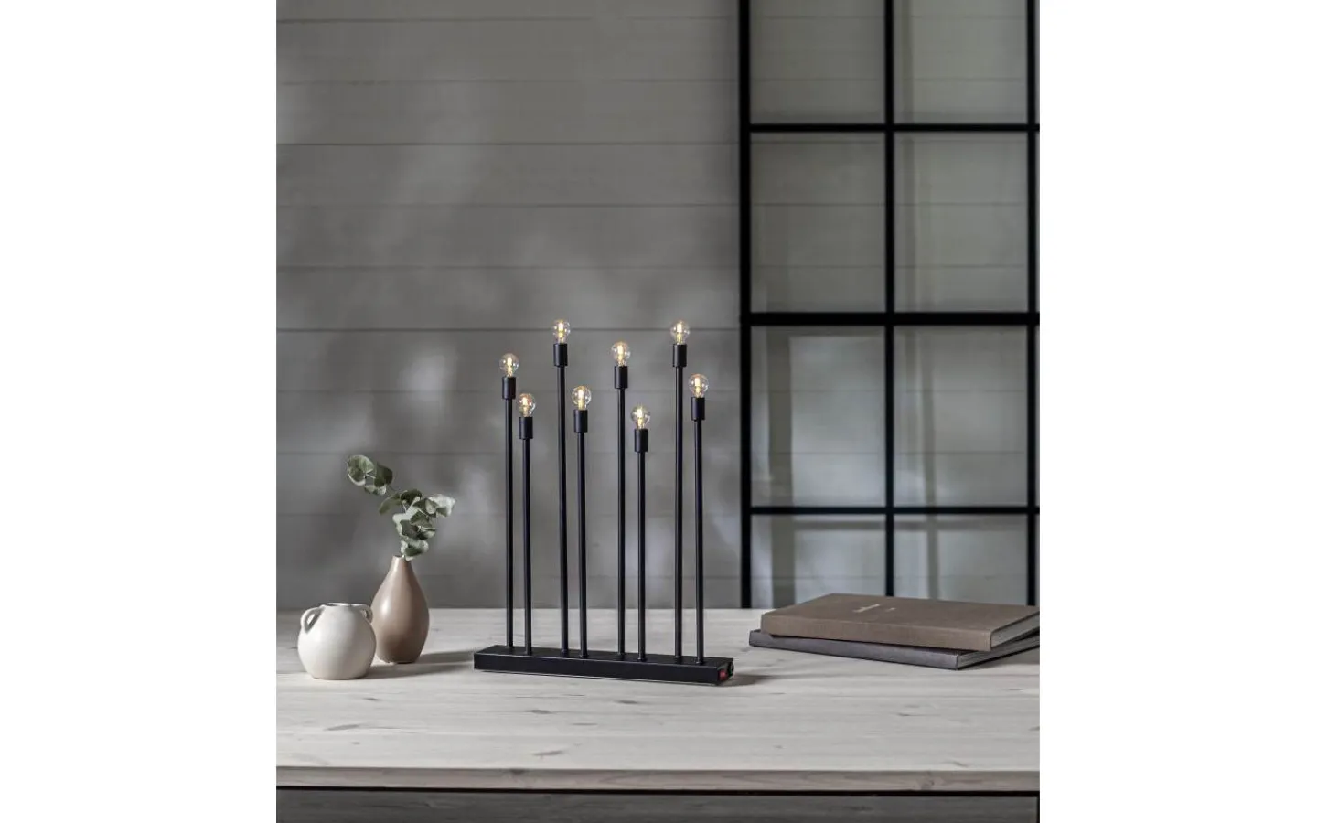 Star Trading Ladda Uppladdningsbar Adventsljusstake 40cm Svart* Batteridrivna Adventsljusstakar