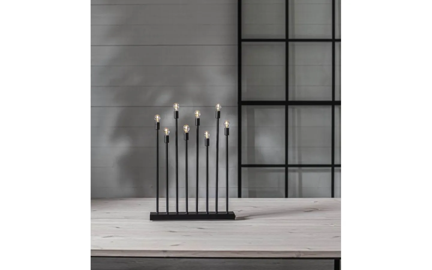 Star Trading Ladda Uppladdningsbar Adventsljusstake 40cm Svart* Batteridrivna Adventsljusstakar