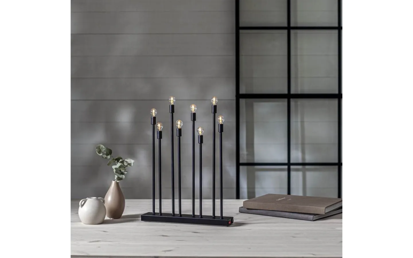 Star Trading Ladda Uppladdningsbar Adventsljusstake 40cm Svart* Batteridrivna Adventsljusstakar