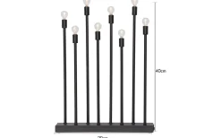 Star Trading Ladda Uppladdningsbar Adventsljusstake 40cm Svart* Batteridrivna Adventsljusstakar