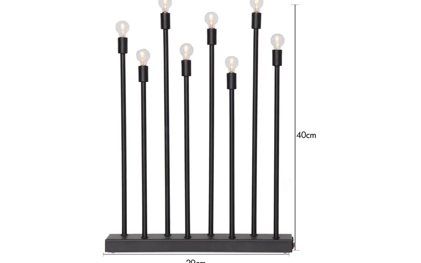 Star Trading Ladda Uppladdningsbar Adventsljusstake 40cm Svart* Batteridrivna Adventsljusstakar