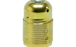 Malmbergs Lamphållare E27, Jordad, Gängad, Mässing* Lampsocklar & Skärmringar