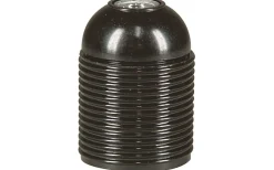 Lampsocklar & Skärmringar<Malmbergs Lamphållare E14, Ojordad, Gängad, Svart