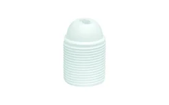 Lamphållare, Jordad, Gängad, Vit, E14