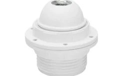 Lamphållare, Ojordad, Gängad, Vit, E27