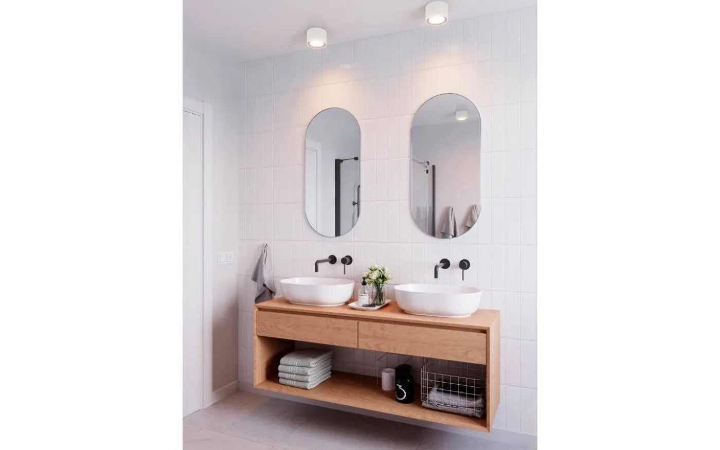 Landon Takspotlight LED 3-Steg DIM 8cm Vit IP44