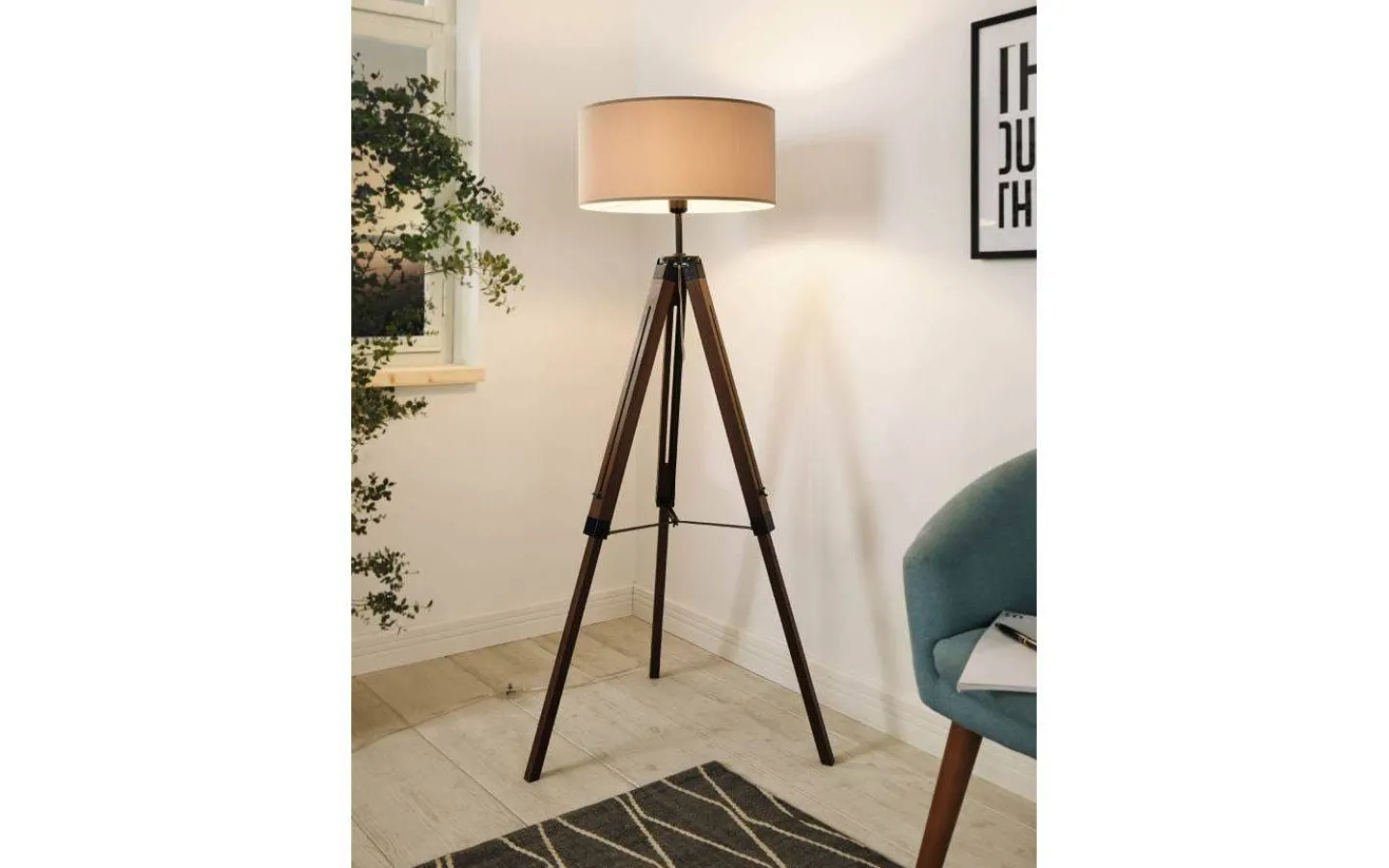 Eglo Lantada Golvlampa 143cm Svart/Taupe* Golvlampor