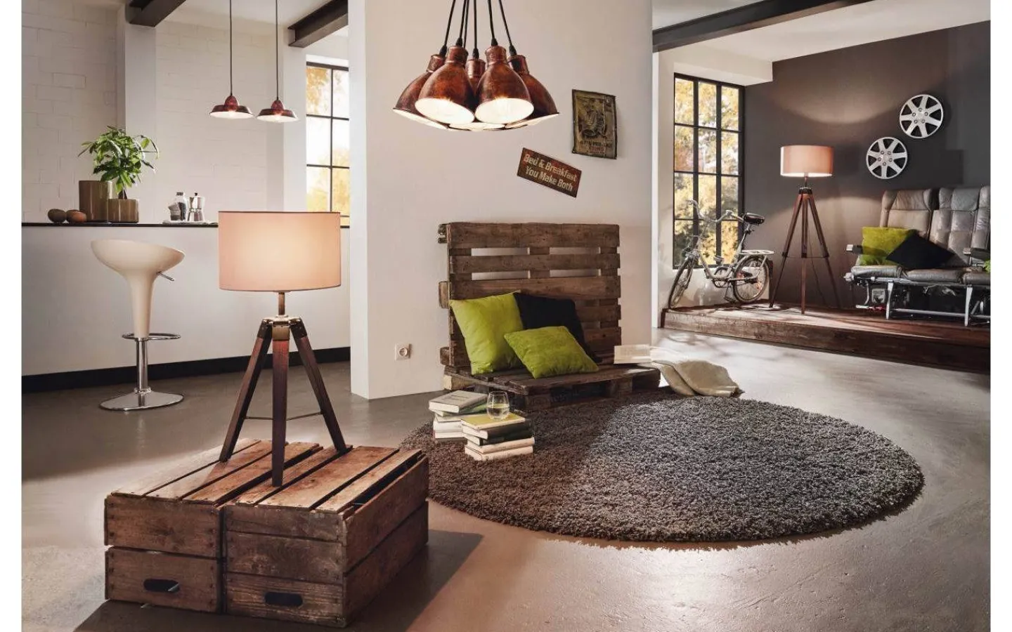 Eglo Lantada Golvlampa 143cm Svart/Taupe* Golvlampor