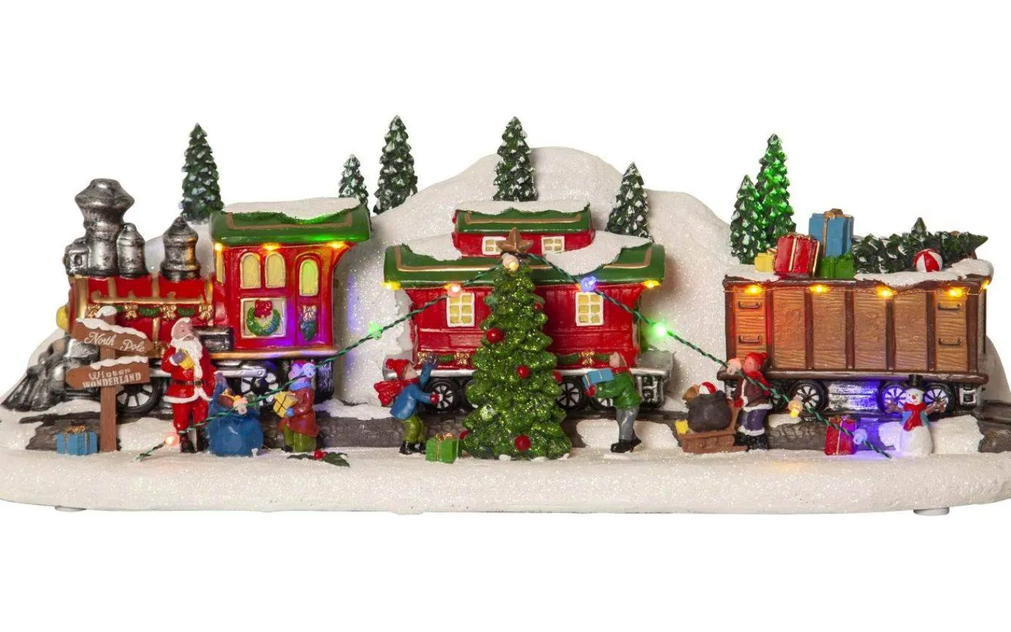 Star Trading Largeville Batteridrivet Tåg med vagnar 47cm Multifärgad* Julbyar Och Figurer|Batteri Julpynt Inomhus