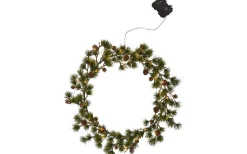 Larix Batteridriven Julkrans 40cm LED Grön IP44