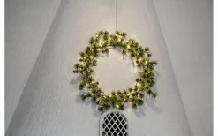 Larix Batteridriven Julkrans 40cm LED Grön IP44