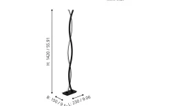 Eglo Lasana 3 Golvlampa 142cm LED 3000K 32W Svart* Golvlampor