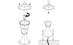 Eglo Laterna Fotlykta 39cm Vit IP44* Pollare & Grindlyktor