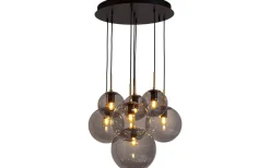 Laura Taklampa 53cm Svart/Rökgrå Glas