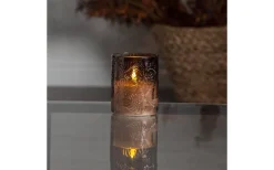 LED Blockljus Flamme Leaf 12,5cm Brun