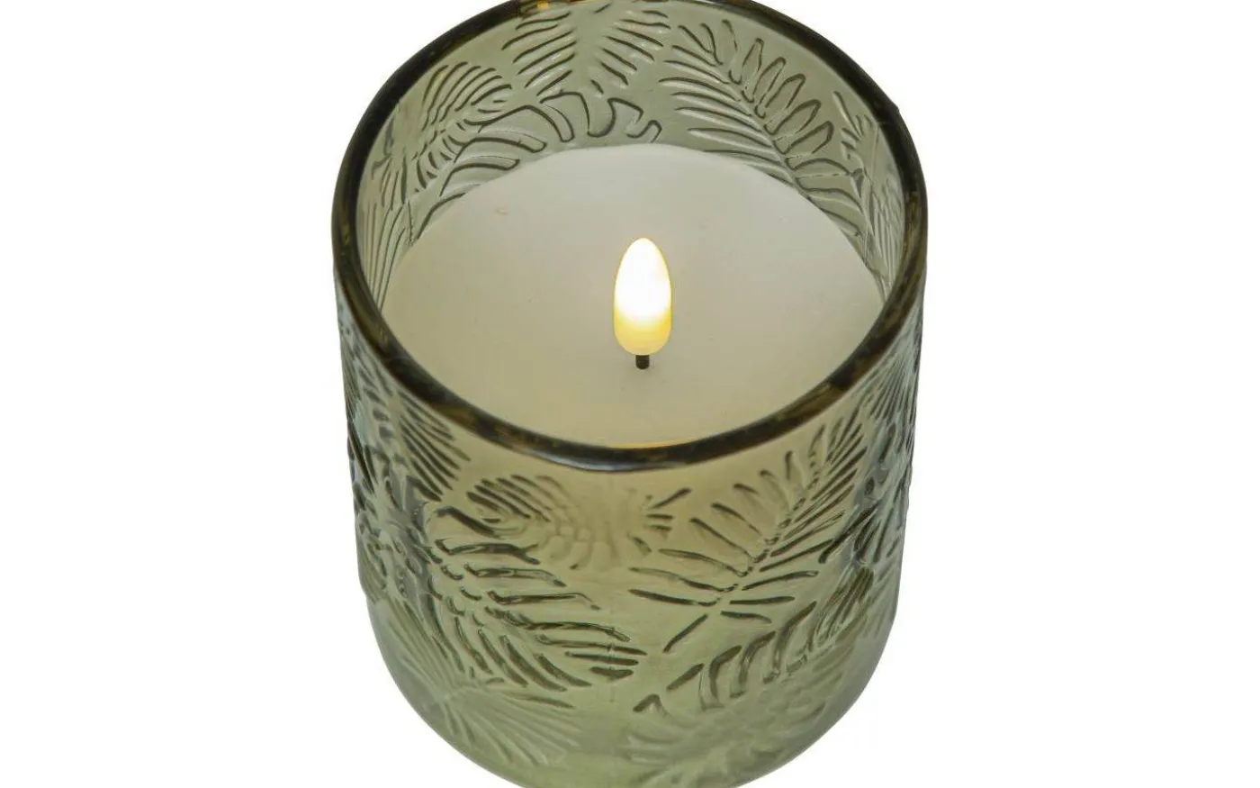 LED Blockljus Flamme Leaf 10cm Grön