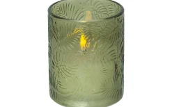 Ljuslyktor|Flamme Batteriljus (Hela Serien)<Star Trading LED Blockljus Flamme Leaf 12,5cm Grön