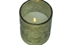 Ljuslyktor|Flamme Batteriljus (Hela Serien)<Star Trading LED Blockljus Flamme Leaf 12,5cm Grön