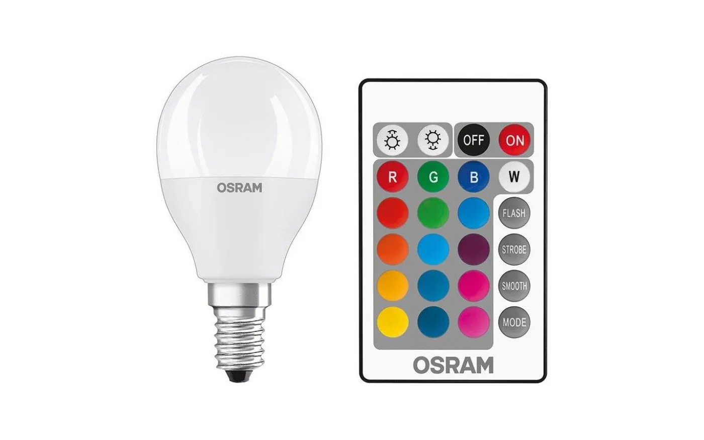 LED E14 Klot med Fjärrkontroll RGB+WW 470lm 5,5W