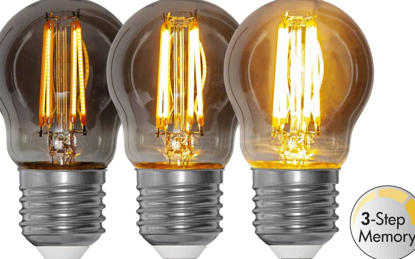 Star Trading LED E27 Klot 3-Steg DIM Minne Soft Glow Smoke 2200K 150lm 2,9W(15W)* Heavy Smoke E27|3-Steg Dim E27