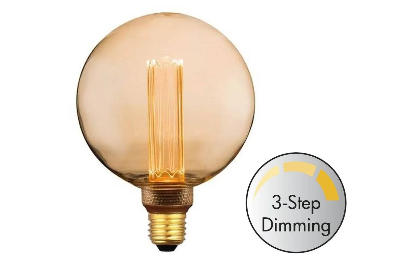 LED E27 3-Steg DIM Glob 125mm 1800K 200lm 5W(20W) Amber