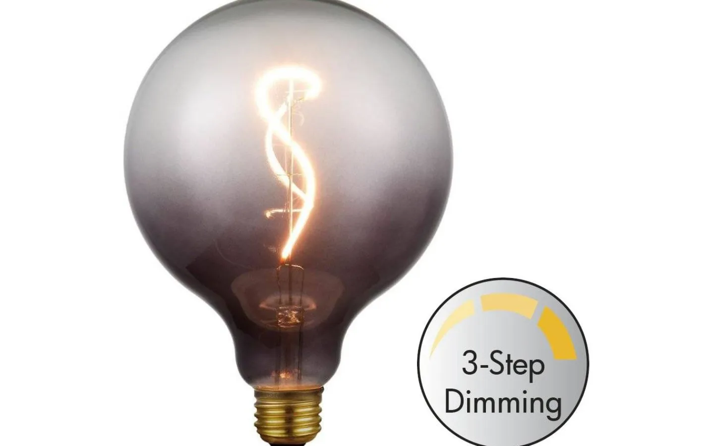 Halo Design LED E27 3-Steg DIM Glob 125mm 2200K 200lm 4W(20W) Smoke* Dekorativa Ljuskällor E27|Heavy Smoke E27