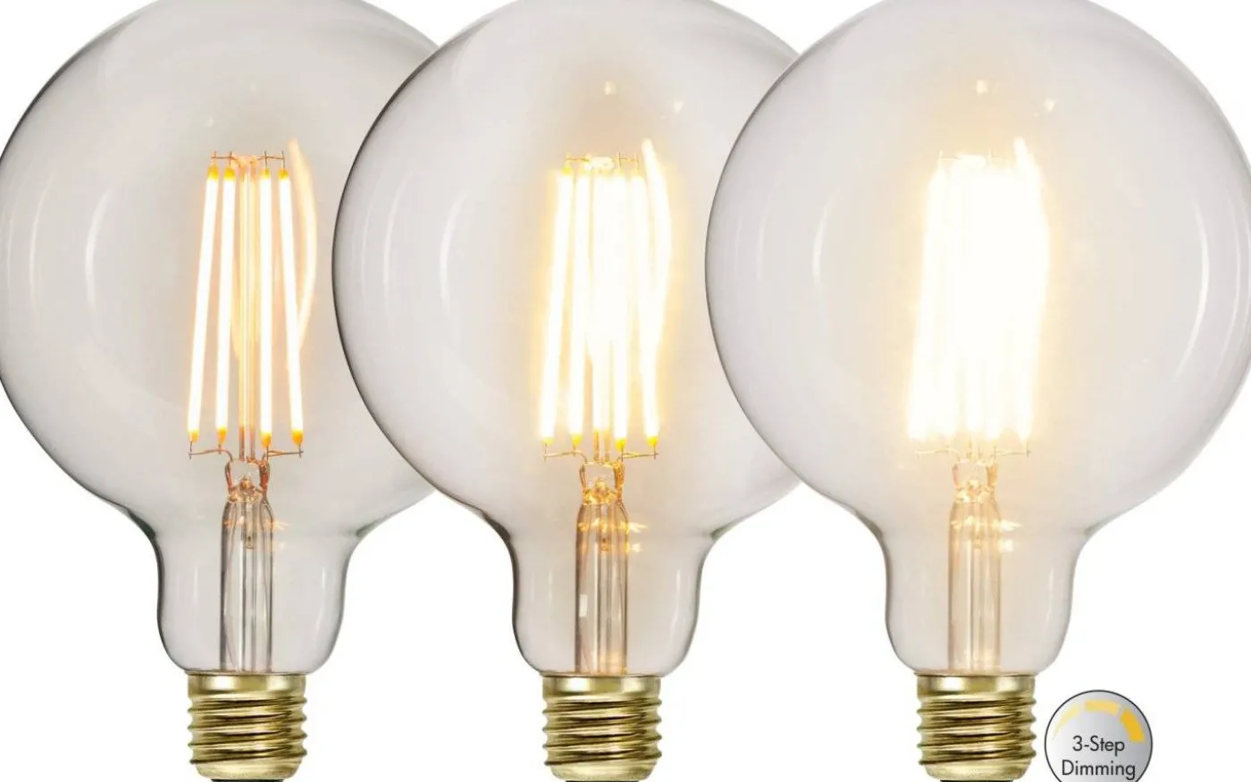 LED E27 3-Steg DIM Glob 125mm Soft Glow 2100K 700lm 6,5W(50W)