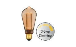 LED E27 3-Steg DIM Lyktlampa Soft Glow 1800K 120lm 5W(10W) Amber