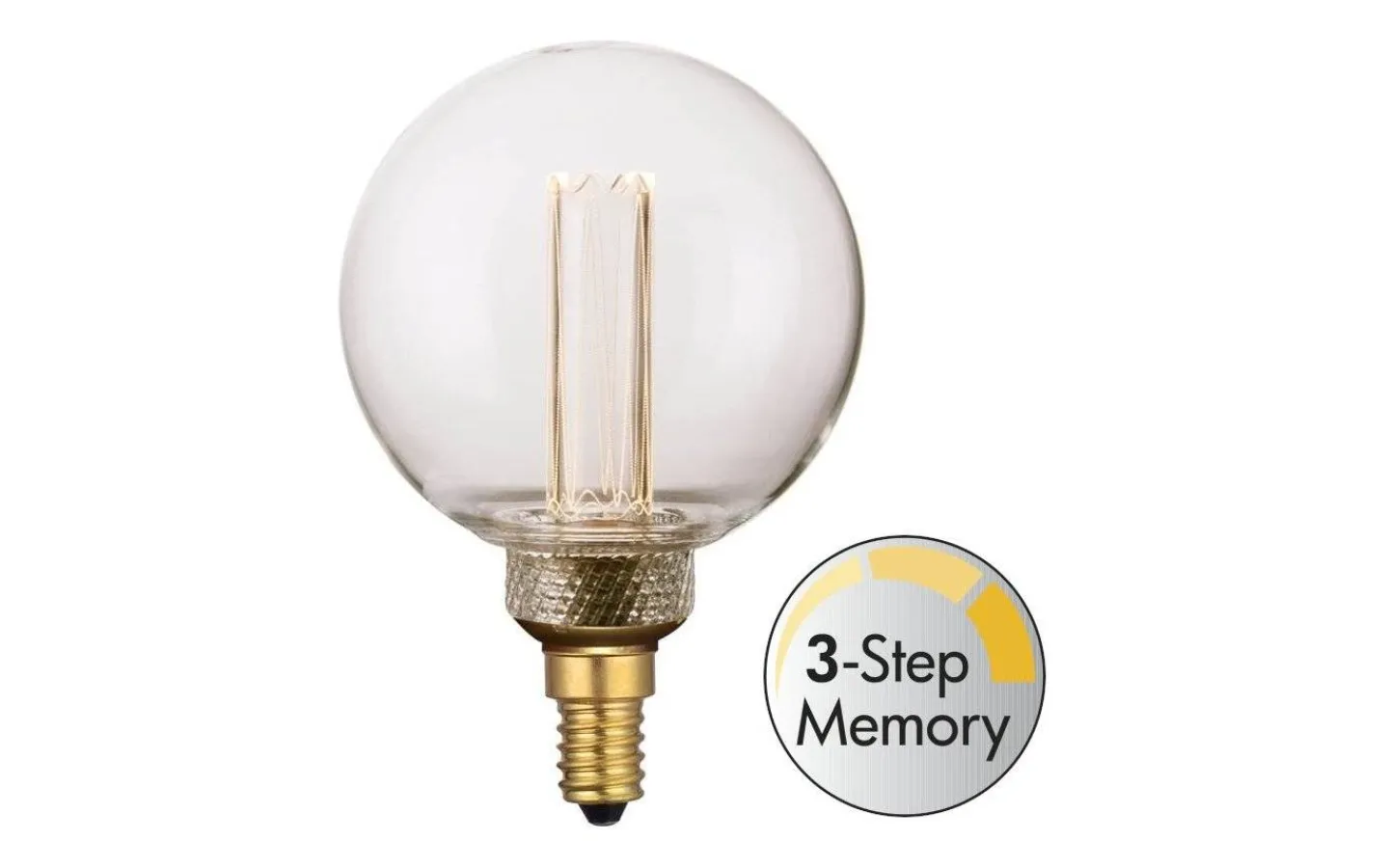 Halo Design LED E14 3-Steg DIM Minne Glob 80mm 3000K 200lm 2W(20W) Blitz* Dekorativa Ljuskällor E14|3-Steg Dim E14