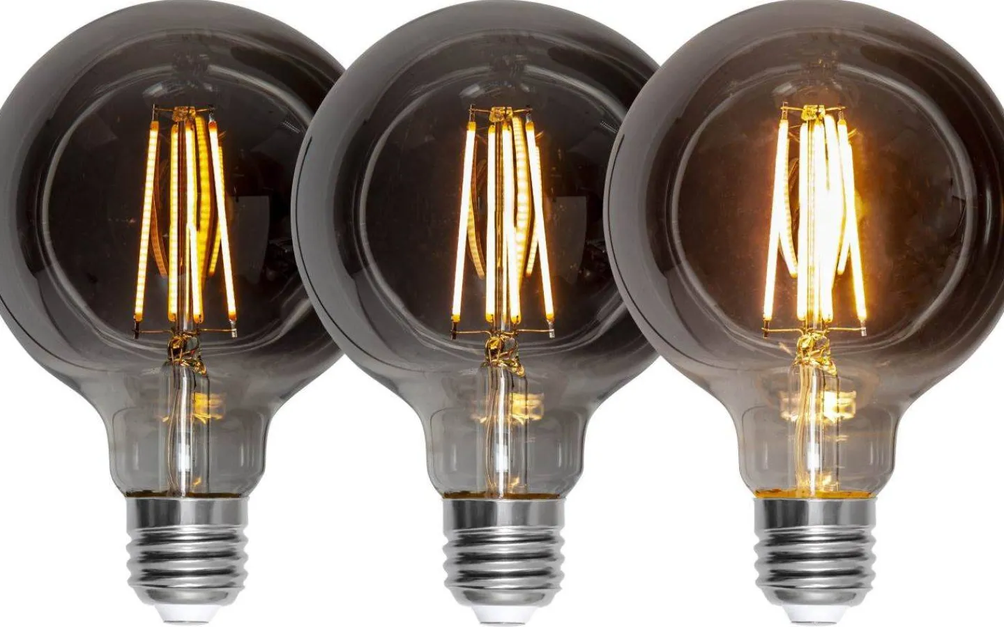 Star Trading LED E27 3-Steg DIM Minne Glob 95mm Soft Glow Smoke 2200K 260lm 3,9W(25W)* Dekorativa Ljuskällor E27|Heavy Smoke E27