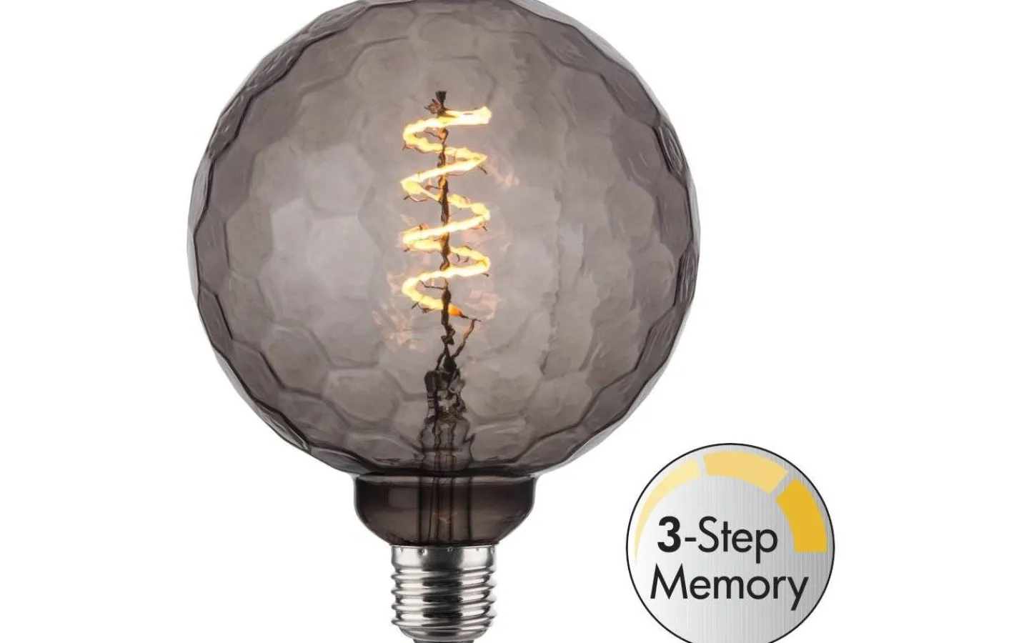 Dekorativa Ljuskällor E27|Heavy Smoke E27<Halo Design LED E27 3-Steg DIM Minne Glob 125mm 3000K 300lm 2,5W(30W) Smoke