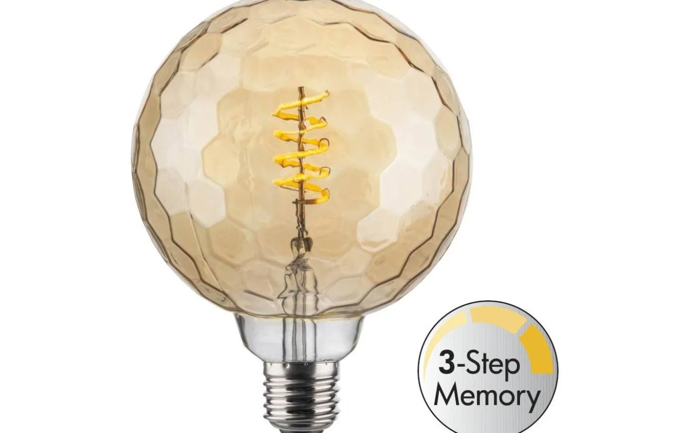 LED E27 3-Steg DIM Minne Glob 125mm 3000K 300lm 2,5W(30W) Amber